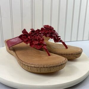Born Sandals‎ Size 10/ 42 Red Leather Flower Boho Retro Dress